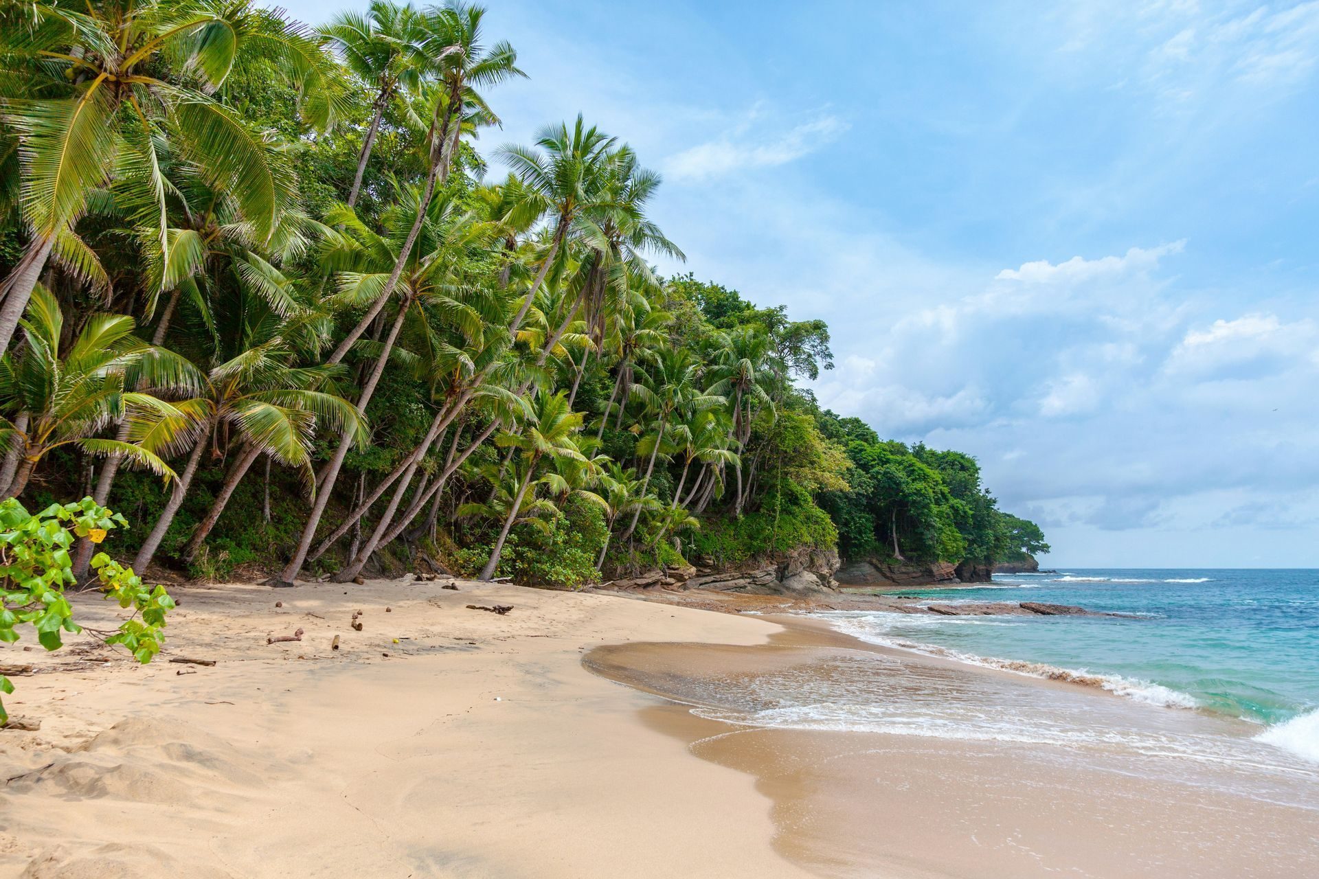 Untouched white sand beach