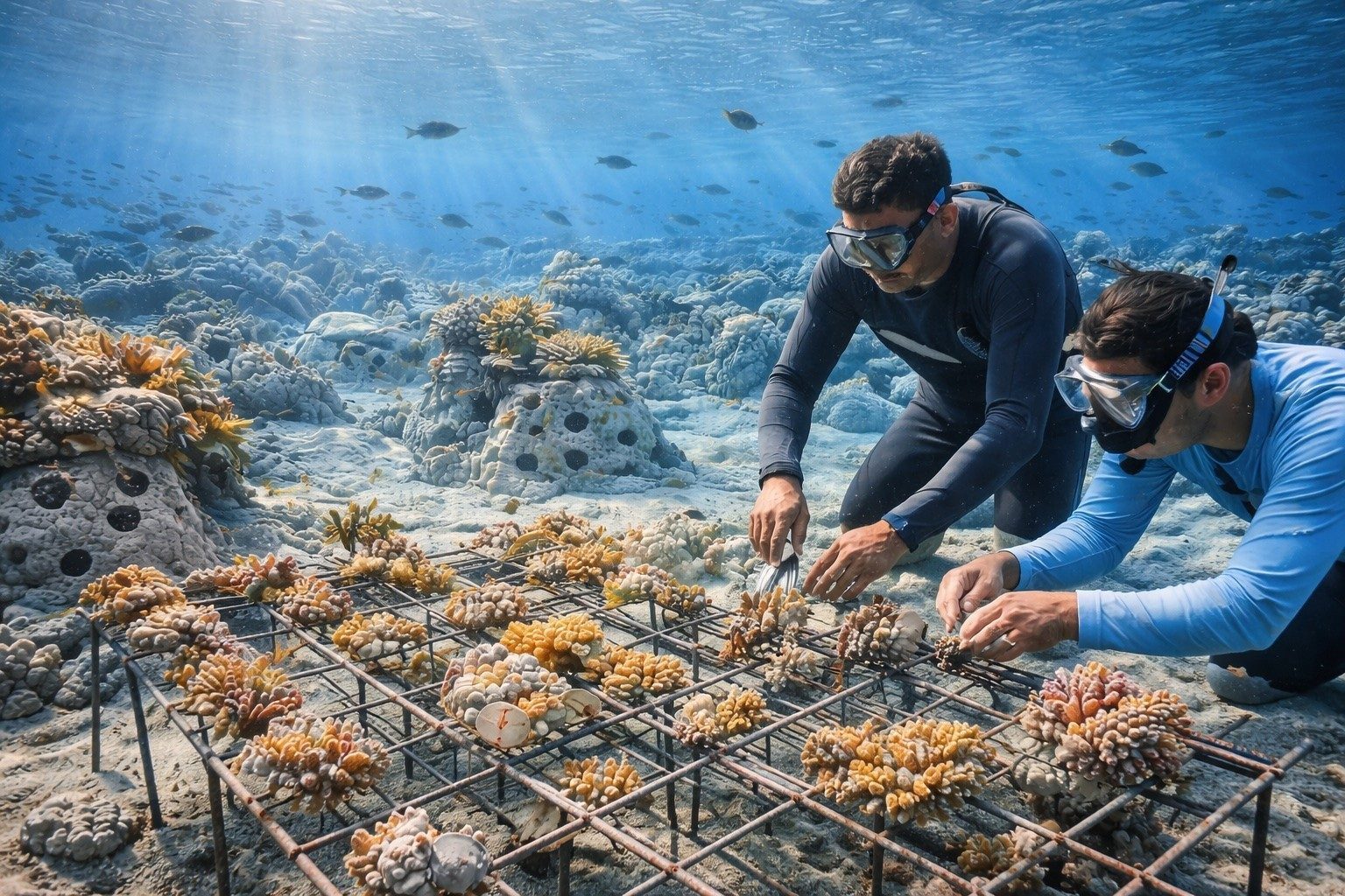 Coral restoration at Port Elysium