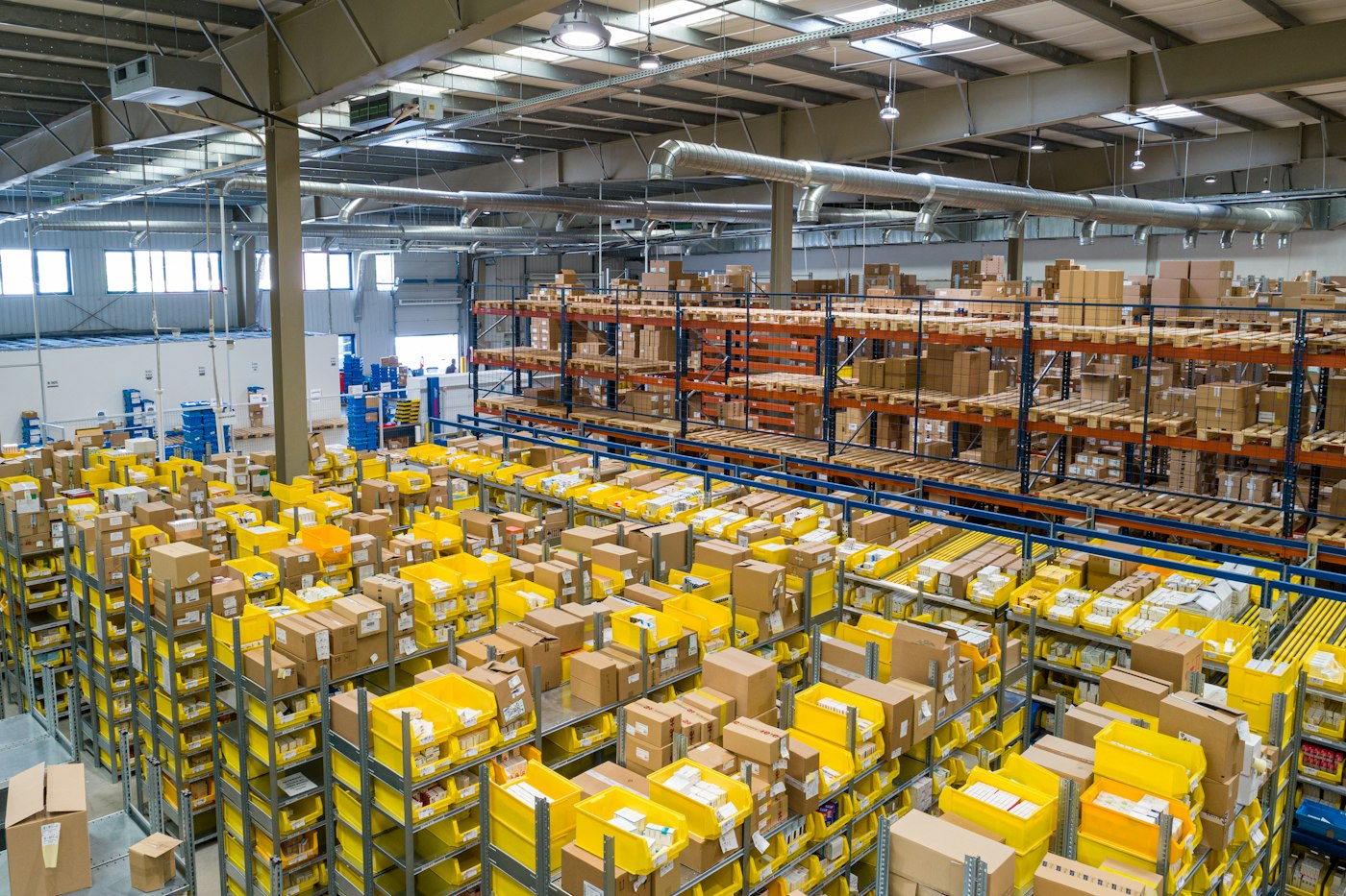 A large stocked warehouse