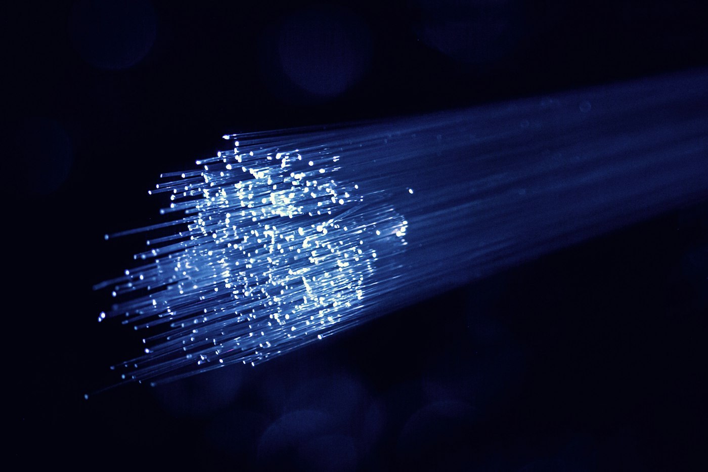 Fibre-optic strands carrying light