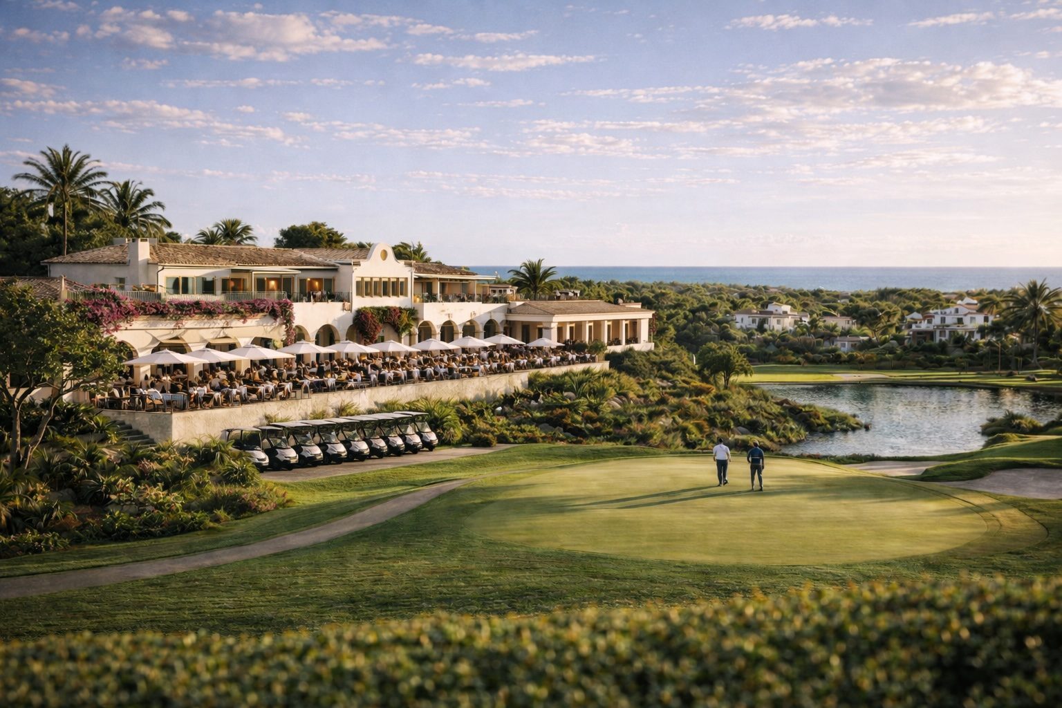 Port Elysium golf clubhouse with terrace