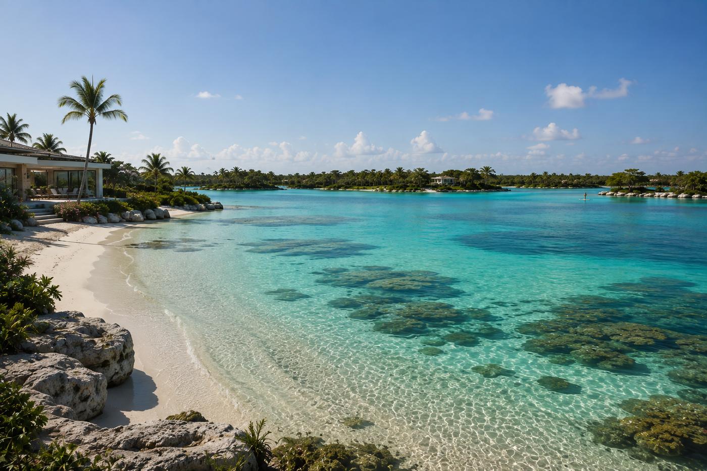 Snorkelling shallows and reef pockets in the Port Elysium lagoon